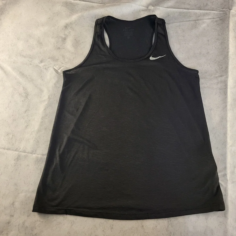Nike Dri-FIT Women's XS Sheer Black Racerback Tank Scoop Neck Moisture Wicking